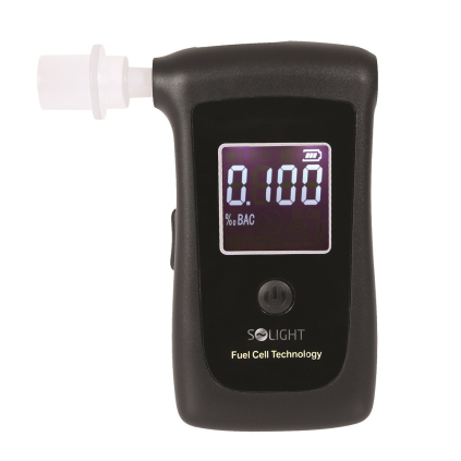 Tester profesional de alcool Fuel Cell cu un interval de 0,0-4,0 ‰ BAC, negru