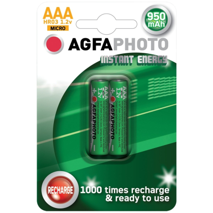 Baterie preîncărcată AgfaPhoto AAA, 950 mAh 1,2 V, blister 2 buc, reîncărcabilă