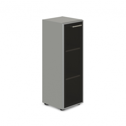 Dulap îngust mediu TopOffice Premium, stânga, 39,9 x 40,4 x 119,5 cm, gri