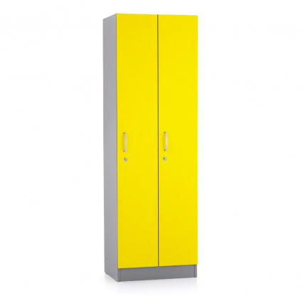 Dulap din lemn Visio LUX - 2 compartimente, 60 x 42 x 190 cm, galben
