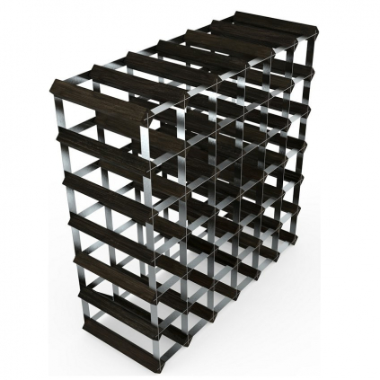Raft pentru vin RTA pentru 42 de sticle, asamblat, frasin negru/gri