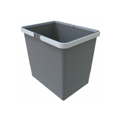 Coș de gunoi cu mânere 15 l, gri