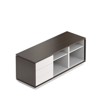 Container Creator 153,6 x 53,6 cm, 3 module, alb / wenge