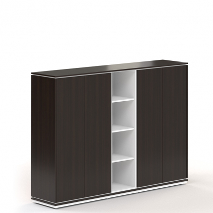 Dulap înalt Creator 202,2 x 44,5 x 150,7 cm, alb / wenge