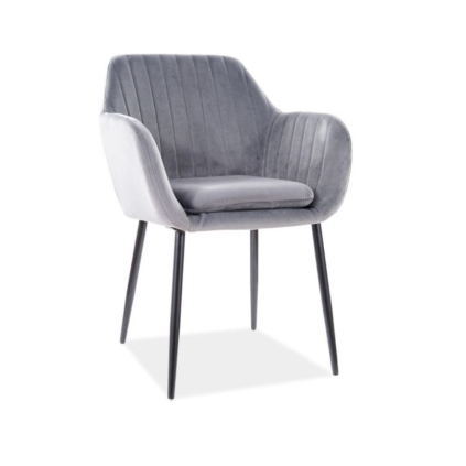 Scaun de bucaterie Wenus Velvet, gri/negru