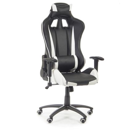 Scaun de birou Racer, negru/alb