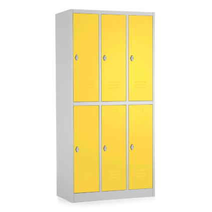 Dulap metalic - 6 cutii, 90 x 45 x 185 cm, blocare, galben - ral 1023