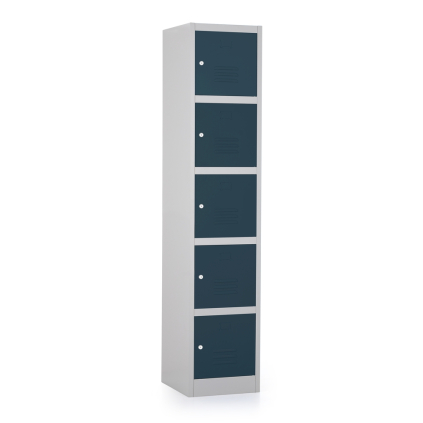 Dulap metalic - 5 cutii, 38 x 45 x 185 cm, broasca cilindrica, antracit - ral 7016