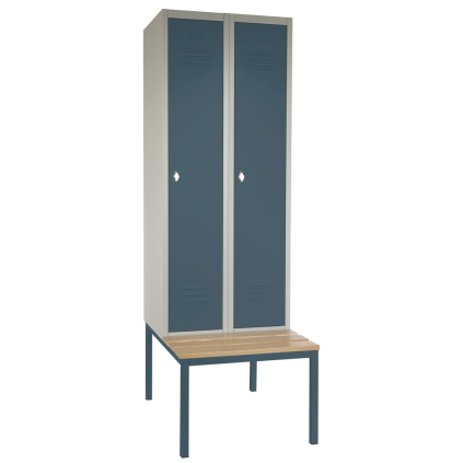 Dulap metalic cu bancheta, 60 x 85 x 185 cm, blocare rotativa, antracit - ral 7016