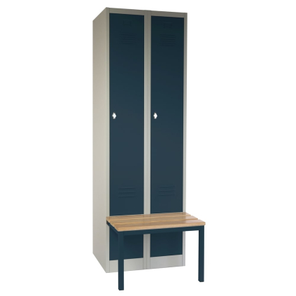 Dulap metalic cu bancheta, 60 x 85 x 185 cm, plinta, inchidere prin rotire, antracit - ral 7016