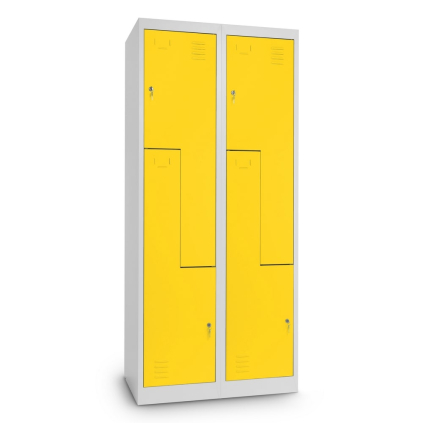 Dulap metalic Z, 80 x 50 x 180 cm, încuietoare cu cilindru, galben - RAL 1023