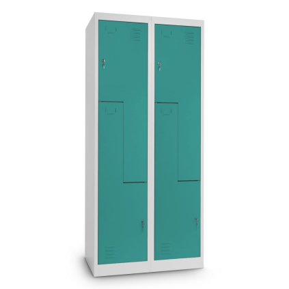 Dulap metalic Z, 80 x 50 x 180 cm, încuietoare cu cilindru, verde - RAL 6033