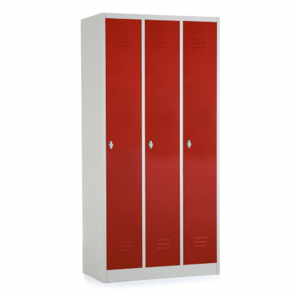 86285 dulap metalic 3 compartimente 90 x 50 x 180 cm blocare rosie ral 3000