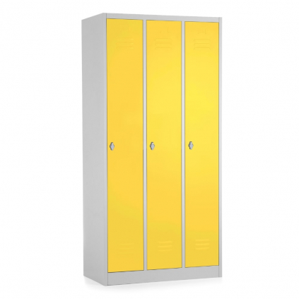 86288 dulap metalic 3 compartimente 90 x 50 x 180 cm blocare cu rotire galben ral 1023