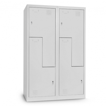 Dulap metalic Z, 120 x 50 x 180 cm, broasca cilindrica, gri deschis - ral 7035