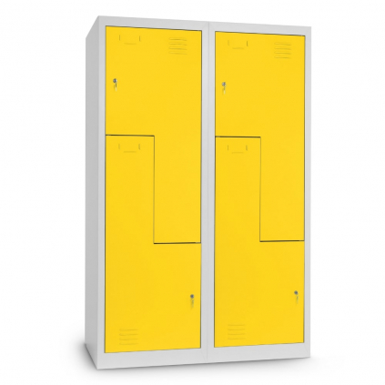 Dulap metalic Z, 120 x 50 x 180 cm, inchidere cilindrica, galben - ral 1023