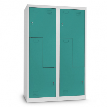 Dulap metalic Z, 120 x 50 x 180 cm, inchidere cilindrica, verde - ral 6033