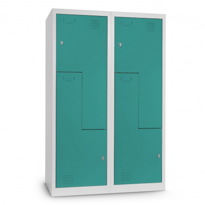 Dulap metalic Z, 120 x 50 x 180 cm, blocare, verde - ral 6033