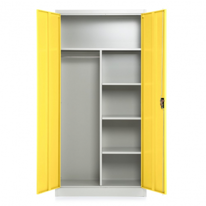 86591 dulap metalic 90 x 45 x 185 cm incuietoare cu cilindru galben ral 1023