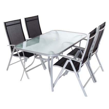 Set de gradina Varelo - 4 locuri, negru/gri