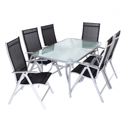 Set de gradina Varelo - 6 locuri, negru/gri