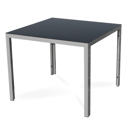 Masa de gradina Fargo 2, patrata, neagra/gri