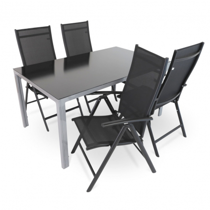 Set de gradina Alvero 2, dreptunghi - 4 locuri, negru