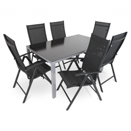 Set de gradina Alvero 2, dreptunghi - 6 locuri, negru