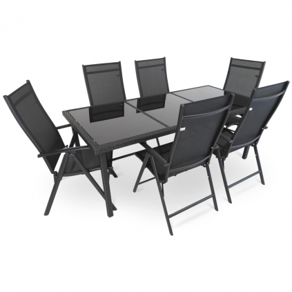 Set de gradina Orsino - 6 locuri, negru