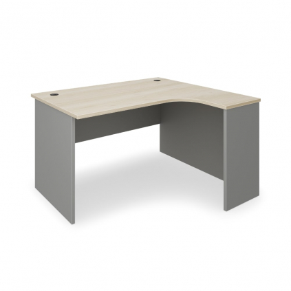 Birou coltar SimpleOffice 140 x 120 cm, dreapta, stejar deschis / gri