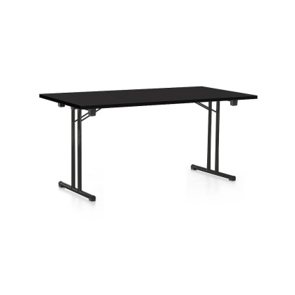 Masă plianta 160 x 80 cm, picioare negre, negru
