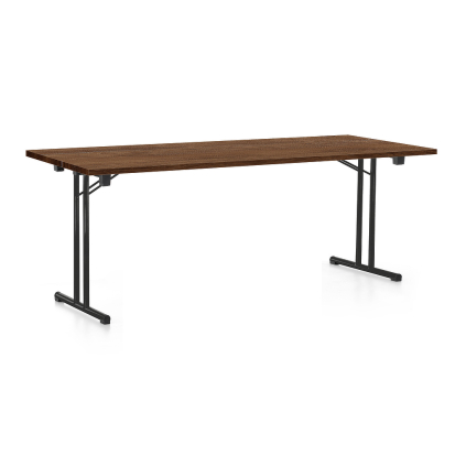 Masă plianta 200 x 80 cm, picioare negre, stejar silverjack