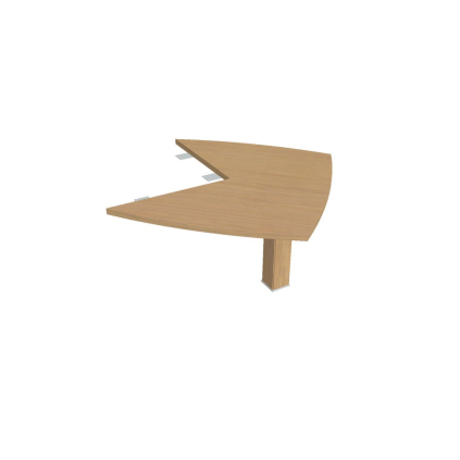 Extensie birou Verno 113 x 113 cm, diagonal, stejar deschis