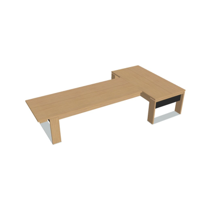 Masă Verno+ S 200 x 370 cm, cu extensie, stejar deschis / negru