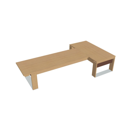 Masă Verno+ S 200 x 370 cm, cu extensie, stejar deschis / maro