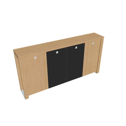Dulap mediu pentru haine Verno+ S 260 x 46 x 130 cm, uși combinate, stejar deschis / negru