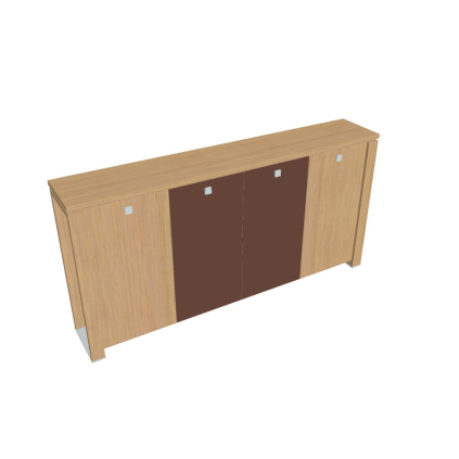 Dulap mediu pentru haine Verno+ S 260 x 46 x 130 cm, uși combinate, stejar deschis / maro