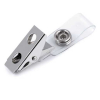 Clips cu buton pentru etichetă - 100 buc, argint / transparent