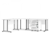 Post de lucru de colț Modulo 230 x 200 cm, alb / gri