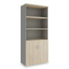 Dulap înalt SimpleOffice 80 x 40 x 180 cm, stejar deschis / gri