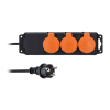 Prelungitor exterior 3 prize – 10m, 3x1,5, negru