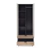 Dulap pentru haine Murano, stejar artisan / negru