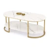 Măsuță de cafea Nileas, alb / auriu