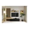 Set mobilier living Sidiro, stejar artisan / negru
