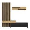 Set mobilier living Sidiro, stejar artisan / negru