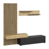 Set mobilier living Sidiro, stejar artisan / negru
