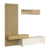 Set mobilier living Sidiro, stejar artisan / crem
