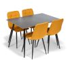 Set masă și scaune Benetutti 4+1, negru / galben