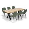 Set masă și scaune Aranci 6+1, lemn natural / verde