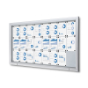 Vitrină de informare încuiată în aer liber 24 x A4 - spate din tablă, ignifugă, tip T, aluminiu